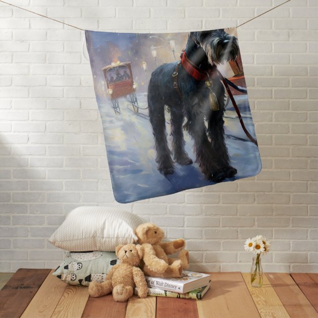 Miniature Schnauzer Christmas Festive Season Baby Blanket (In Situ)