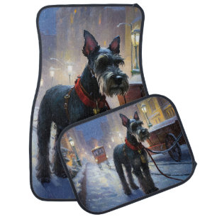 Miniature Schnauzer Christmas Festive Season Car Floor Mat