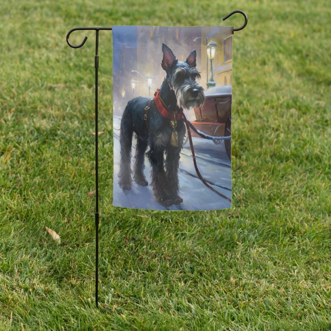 Miniature Schnauzer Christmas Festive Season Garden Flag (In SItu)