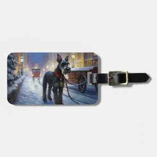 Miniature Schnauzer Christmas Festive Season Luggage Tag