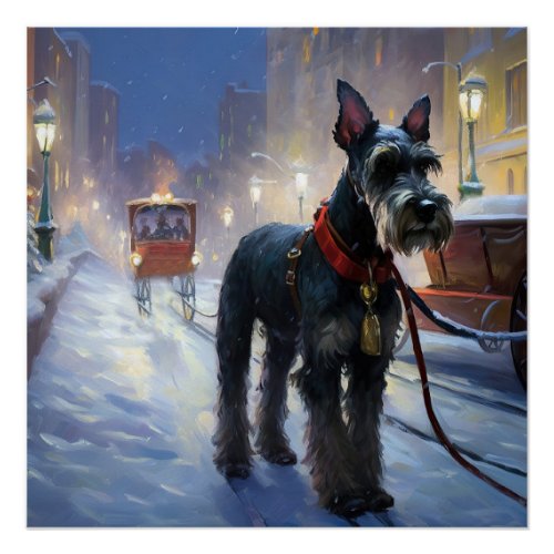 Miniature Schnauzer Christmas Festive Season Poster