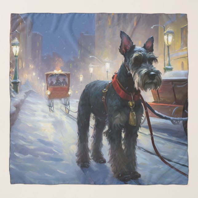 Miniature Schnauzer Christmas Festive Season Scarf (Front)