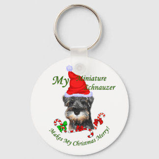 Miniature Schnauzer Christmas Gifts Keychain