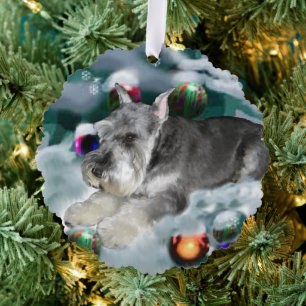Miniature Schnauzer Christmas Gifts Ornament Card