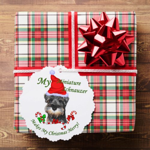 Miniature Schnauzer Christmas Gifts Ornament Card