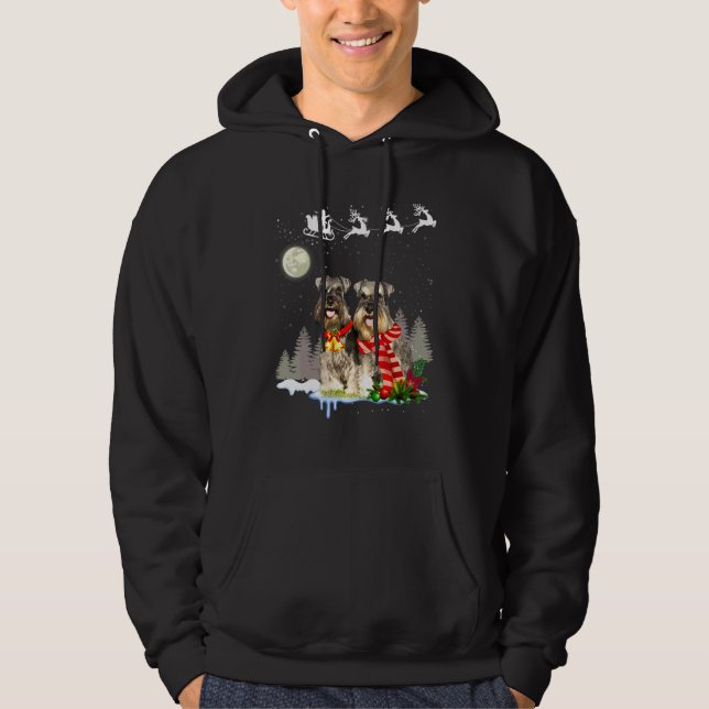 Miniature Schnauzer Christmas Hoodie (Front)