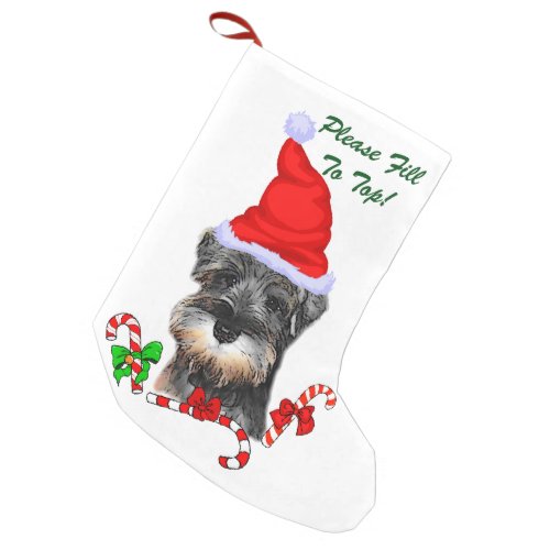 Miniature Schnauzer Christmas Merry Small Christmas Stocking