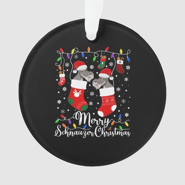 Miniature Schnauzer Christmas Mini Schnauzer Xmas  Ornament (Front)