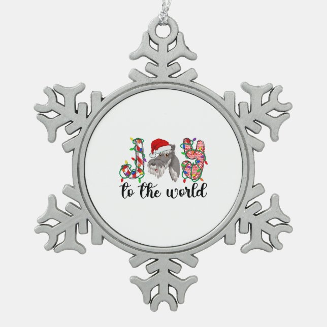 Miniature Schnauzer Christmas Mini Schnauzer Xmas Snowflake Pewter Christmas Ornament (Front)