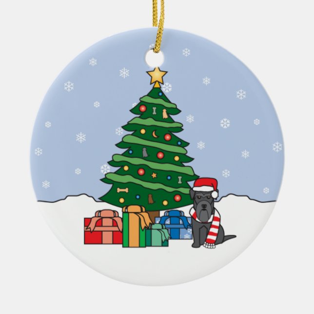 Miniature Schnauzer Christmas Ornament (Front)