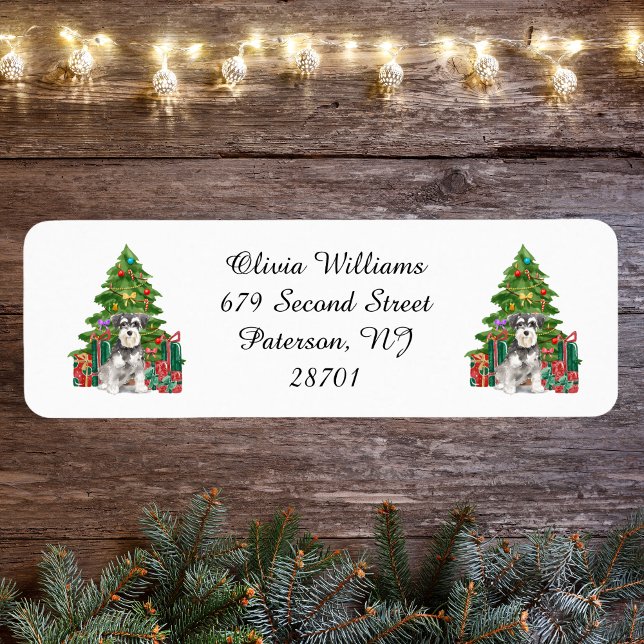 Miniature Schnauzer Christmas Return Address Label (Creator Uploaded)