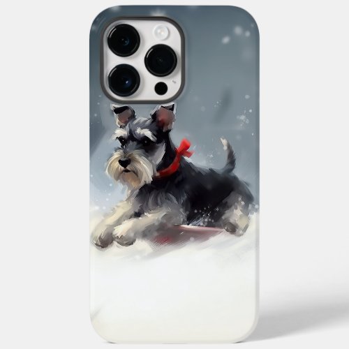 Miniature Schnauzer Christmas snow winter Case_Mate iPhone 14 Pro Max Case
