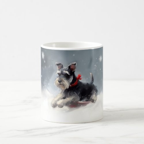 Miniature Schnauzer Christmas snow winter Coffee Mug