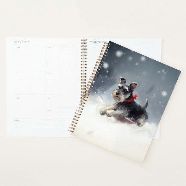 Miniature Schnauzer Christmas snow winter Planner (Display)