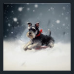 Miniature Schnauzer Christmas snow winter Poster<br><div class="desc">In this heartwarming Christmas design, a delightful scene unfolds as a furry companion joyfully embraces the winter wonderland. Picture a cheerful dog, filled with excitement and exuberance, riding in a snow sledge. The powdery snowflakes gracefully dance around them, creating a magical ambiance that captures the spirit of the season. With...</div>
