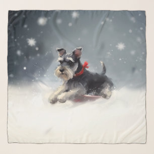 Miniature Schnauzer Christmas snow winter Scarf