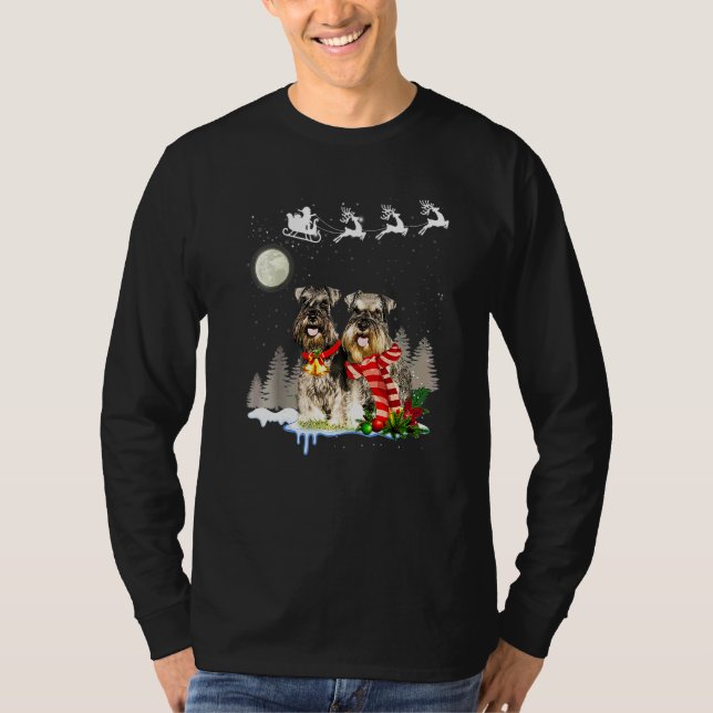 Miniature Schnauzer Christmas T-Shirt (Front)