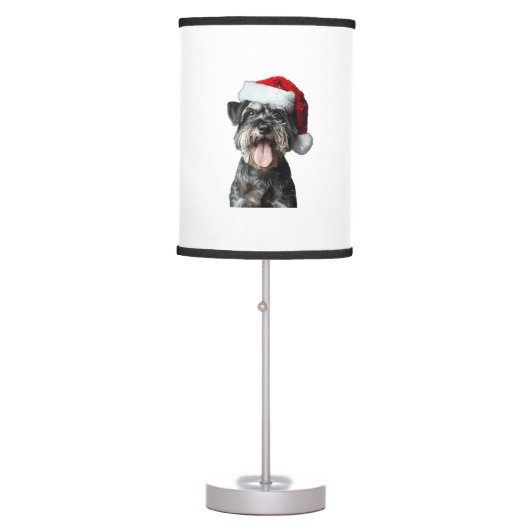 Miniature Schnauzer Christmas Table Lamp (Front)