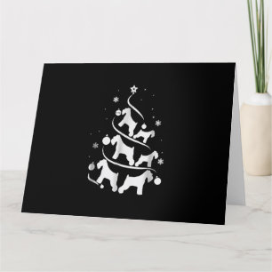 miniature schnauzer christmas tree dog lover card