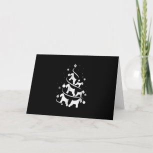 miniature schnauzer christmas tree dog lover letterpress thank you card
