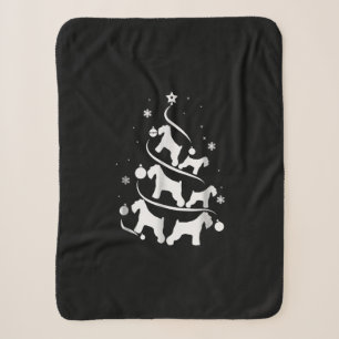 miniature schnauzer christmas tree dog lover sherpa blanket