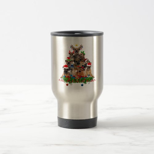 Miniature Schnauzer Christmas Tree  Light Gift Travel Mug