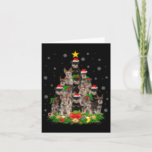 Miniature Schnauzer Christmas Tree Lights Santa Pe Card