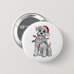 Miniature Schnauzer Christmas Xmas Dog Lover Gift Button