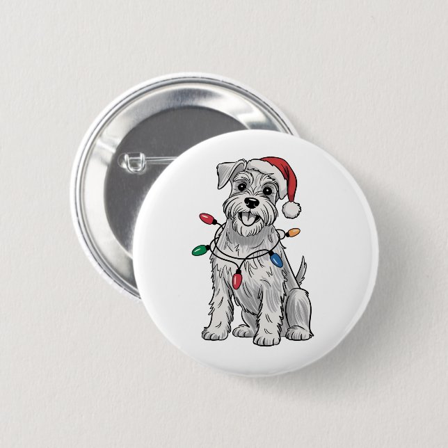 Miniature Schnauzer Christmas Xmas Dog Lover Gift  Button (Front & Back)