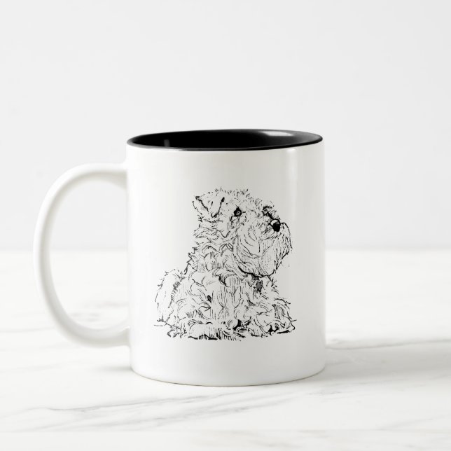 Miniature Schnauzer Coffee Mug, Dog Lover Two-Tone Coffee Mug (Left)