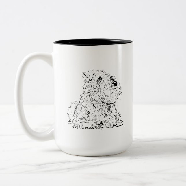 Miniature Schnauzer Coffee Mug, Dog Lover Two-Tone Coffee Mug (Left)