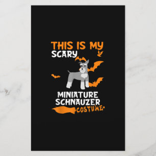 Miniature Schnauzer Costume Halloween Lazy Scary Stationery