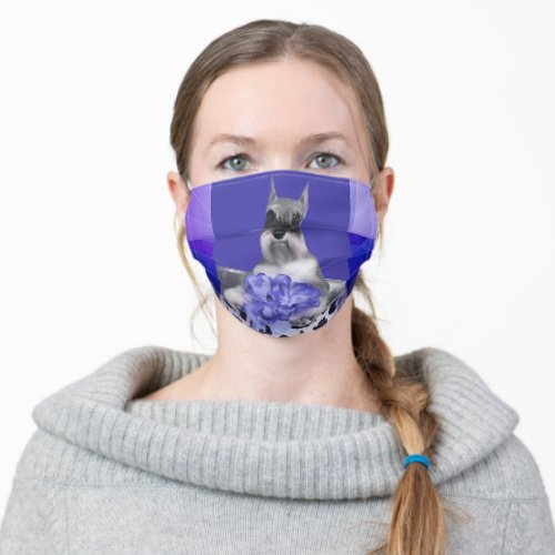 Miniature Schnauzer Cropped Face Mask Cover