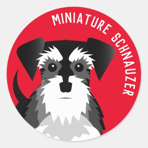 Miniature Schnauzer Cute Cartoon Dog Classic Round Classic Round Sticker