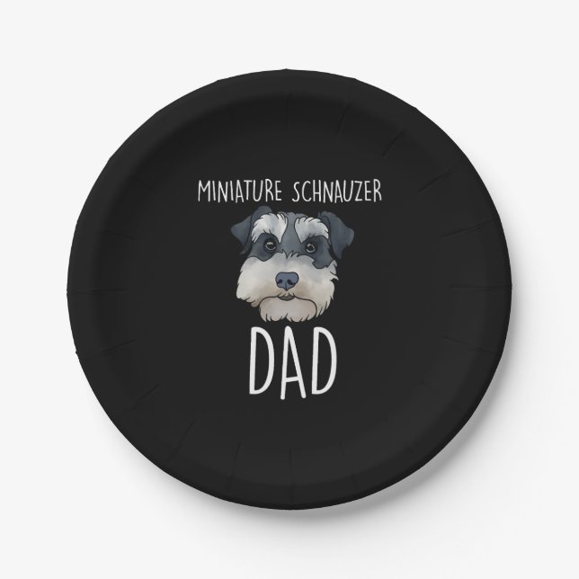 Miniature Schnauzer Dad Paper Plates (Front)