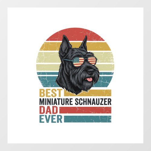 Miniature Schnauzer Dad Vintage Patriotic Shirt De Floor Decals