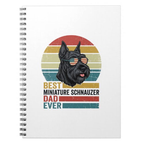 Miniature Schnauzer Dad Vintage Patriotic Shirt De Notebook