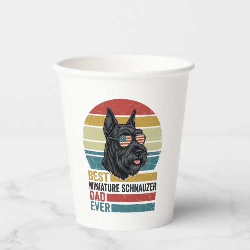 Miniature Schnauzer Dad Vintage Patriotic Shirt De Paper Cups