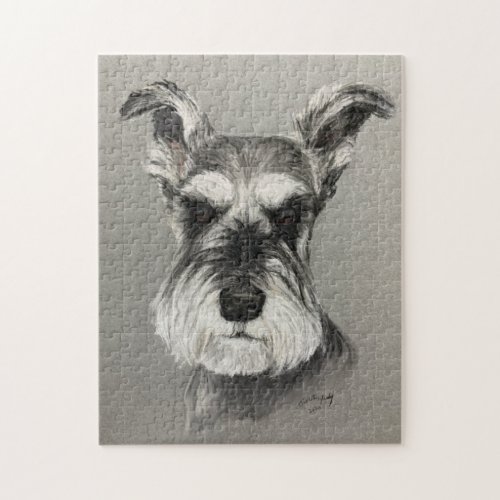 Miniature Schnauzer Dog Art Puzzle Jigsaw Puzzle