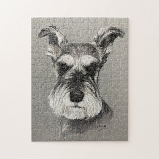 Miniature Schnauzer Dog Art Puzzle. Jigsaw Puzzle (Vertical)