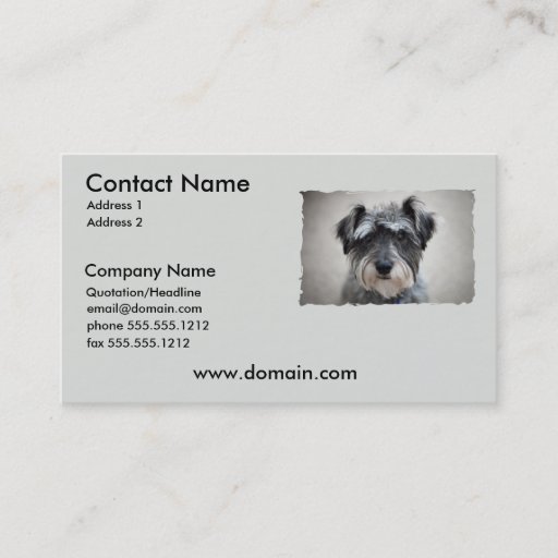 Customizable Miniature Schnauzer Dog Business Card