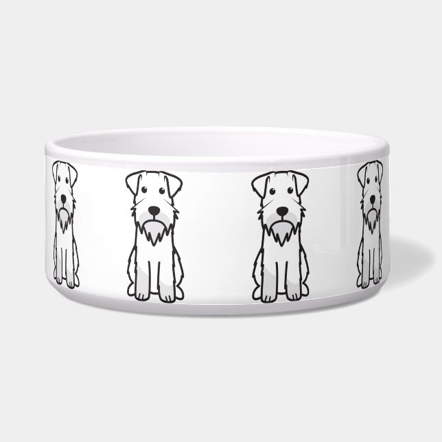 Miniature Schnauzer Dog Cartoon Bowl (Front)