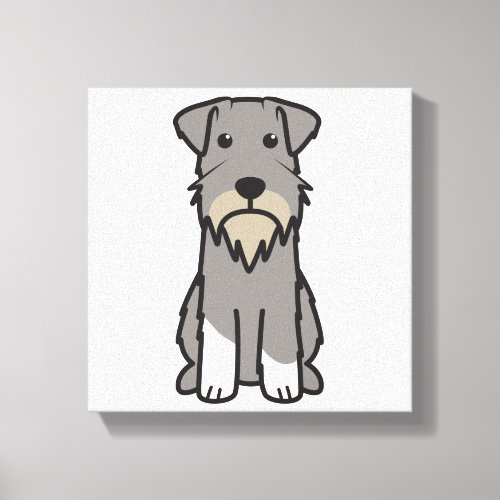 Miniature Schnauzer Dog Cartoon Canvas Print