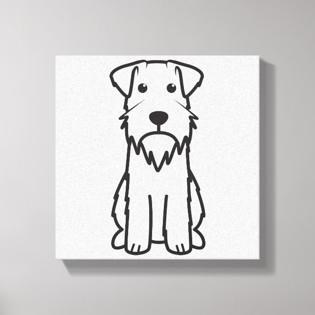 Miniature Schnauzer Dog Cartoon Canvas Print (Front)