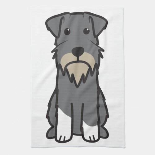 Miniature Schnauzer Dog Cartoon Kitchen Towel