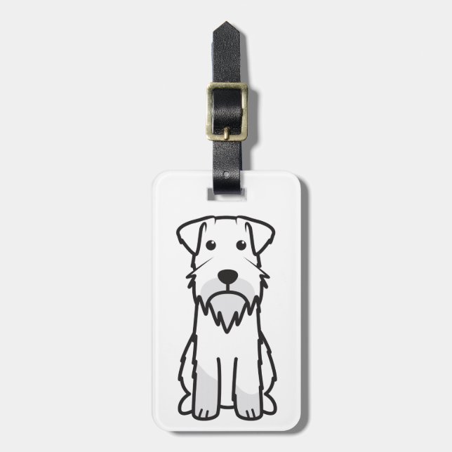 Miniature Schnauzer Dog Cartoon Luggage Tag (Front Vertical)