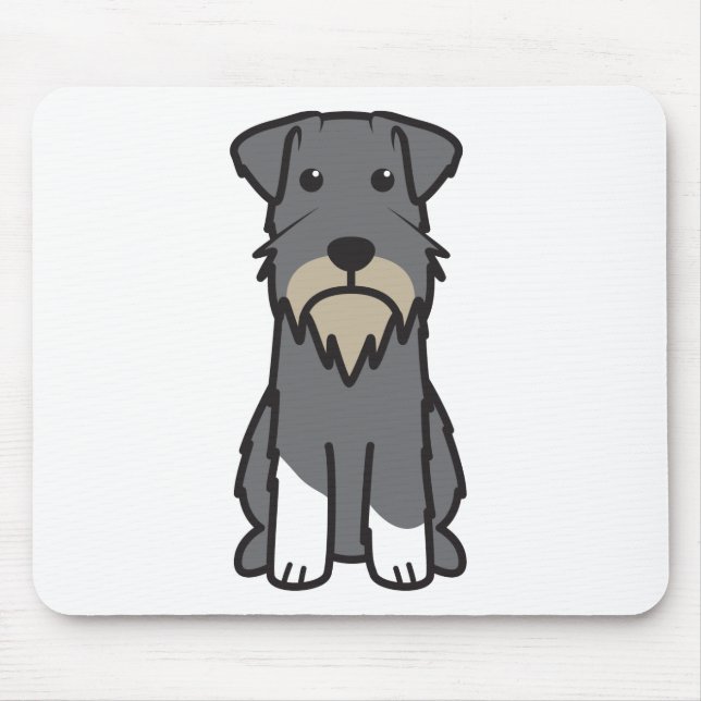 Miniature Schnauzer Dog Cartoon Mouse Pad (Front)