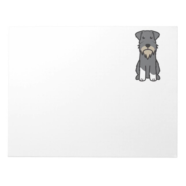 Miniature Schnauzer Dog Cartoon Notepad (Front)