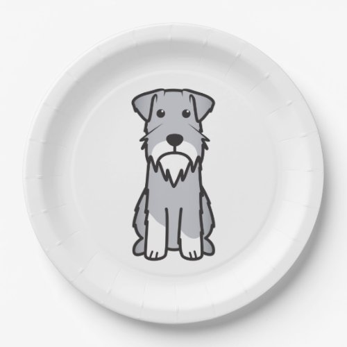 Miniature Schnauzer Dog Cartoon Paper Plates