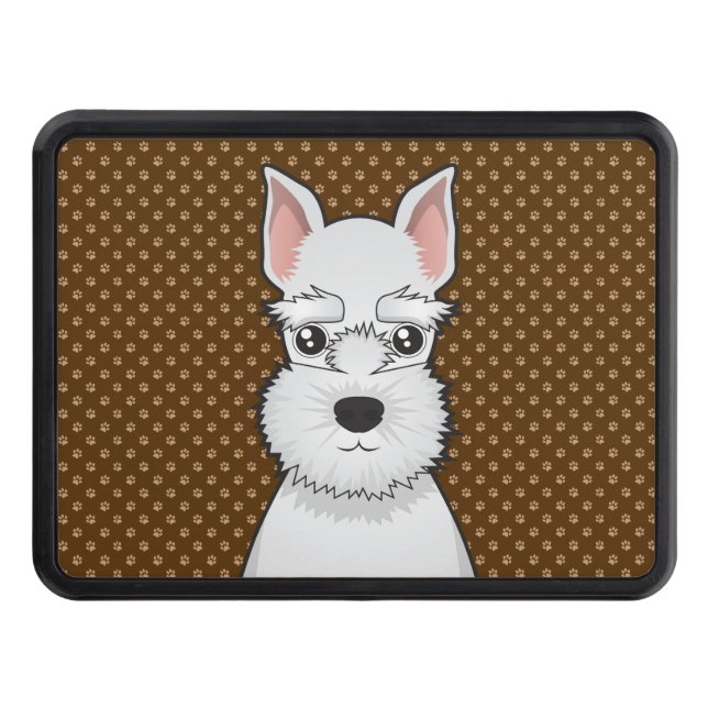 Miniature Schnauzer Dog Cartoon Paws Hitch Cover (Front)